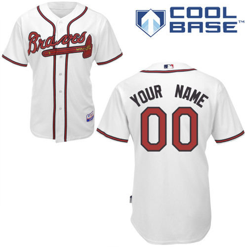 Customized Atlanta Braves MLB Jersey-Men's Authentic Home White Cool Base Baseball Jersey